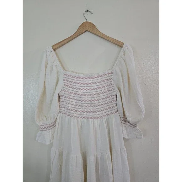 Nothing Fits But Yumi Dress Womens Size Medium Cream Puff Sleeve Mommy & Me - Picture 9 of 15
